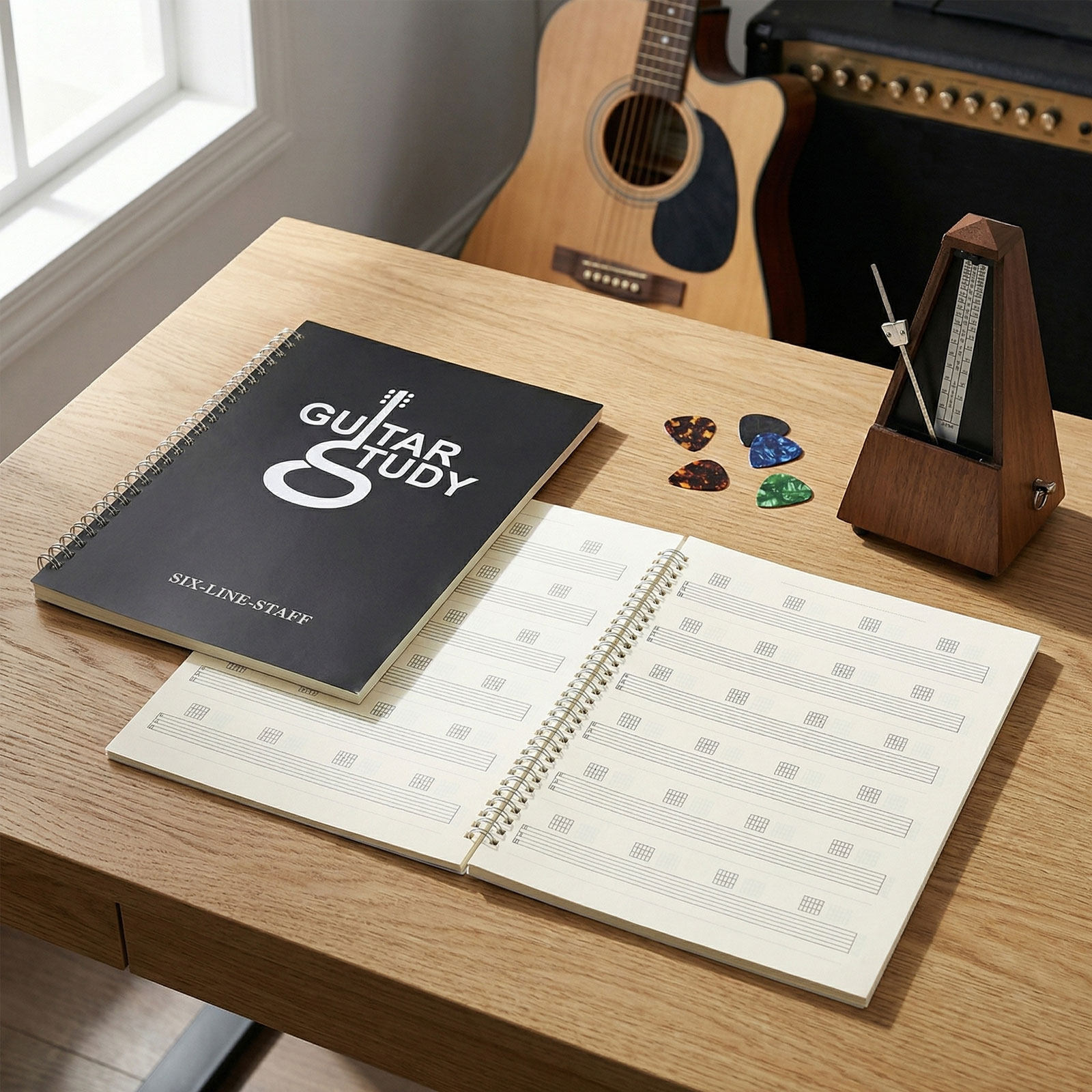 2Pcs Guitar Music Manuscript N - огляд і ціна Blank Sheet Music Notebook